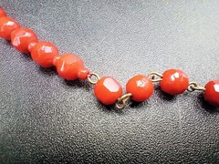 Red Lucite Necklace Faceted Beads Vintage West Germany Adjust 15.5 In Jewelry