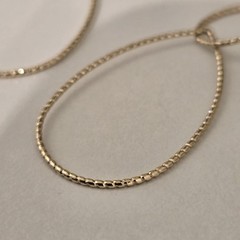 Delicate Rope Teardrop Drop Earrings Gold Tone Post Vintage Dainty Chain Boho