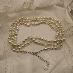 VINTAGE SIGNED GRAZIANO HAND KNOTTED FAUX PEARLS 61-64.5” CLASSY NECKLACE READ*