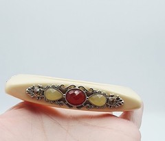 Vintage Lucite Square acrylic resin Rhinestone bangle bracelet