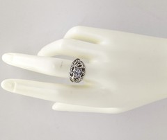 Vintage Elegant RING Silver 925 with Big Bright Stone -size: 9US (18.8mm) | #113