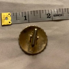 Vintage Floral Embroidered Gold-Tone Cuff Link