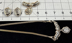 Vintage Barclay Necklace, Brooch & Earrings Set RARE Art Deco Design