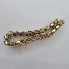 VINTAGE Panther Link 5 Row Switzerland Plaque ORL 20 Microns Geneve G BRACELET