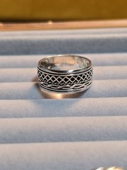 Sterling Silver Spinner Band Ring Wide 10mm Band 925 Sterling Silver Sz 7.5