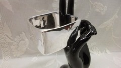 Vtg Israel Modernist Sterling Silver Sculptural Square Bangle 51 grams 1.25″ w