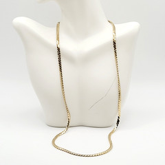 Serpentine Style Shiny Gold Tone Chain Necklace Womens Mens Vintage 24 inch