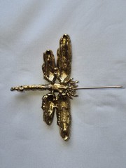 Vintage SWOBODA Multi Gemstone Dragonfly Brooch Pin Ruby Jade Garnet Peridot