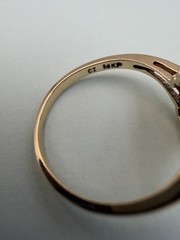 Vintage 14k Gold Ring With Aquamarine Stone Size 6.5