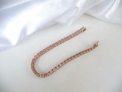 Gold on Sterling Silver 925 Natural Morganite Tennis Bracelet 7.5″