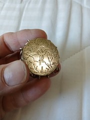 Vintage Sterling Silver cufflink Locket Snuff Box depicting Bullfighter