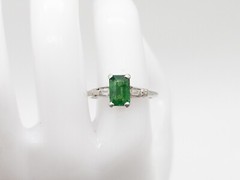 Vintage $6000 2.30ct Natural Tsavorite Garnet Diamond Platinum Ring 5g
