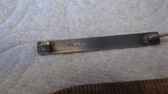 Vintage BROOCH PIN Bar Pin, Silver, Decorated with Ivy Pattern, 2-1/4″, RR