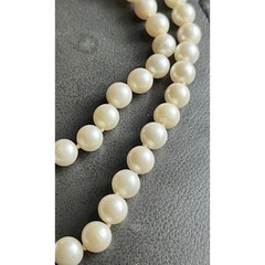 Vintage 14K Yellow Gold Clasp Hand Knotted Cultured Cream Pearl Necklace As Is