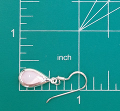 925 Pink Chalcedony Teardrop 1in Drop Earrings Sterling Silver Bezel Set Pear