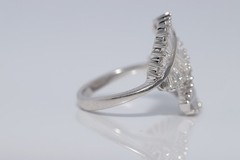 New Made 18k Gold Natural Tapered Baguette Cut Diamond Decorated Ring