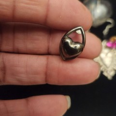Vintage Heart Pendant / Pin Earring Lot Mixed Materials And Styles