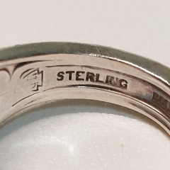 Sz 9.5 VTG Sterling Silver Floral Scroll Band Ring Signed TON & DESIGNER 9.9g
