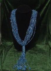 Vintage MultiStrand Blue Seed Bead Necklace 21 In Lariat Style