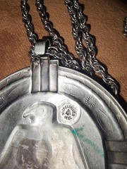 Vintage Nickel Silver Bell Trading Post Thunderbird Pendant USED