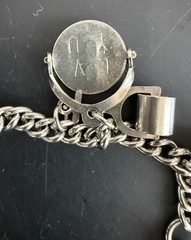 Silver Tone Charm Bracelet W/9 Charms Size 6 3/4”