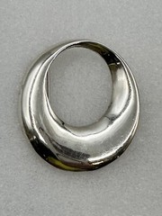 Vintage Jezlaine Offset Oval Brooch Sterling Silver 12g