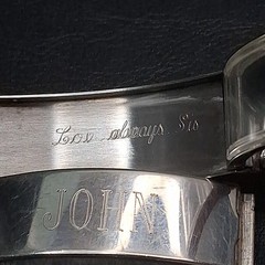 Vintage Signed JB Photo-Vou ID Stretch Bracelet Sterling/Stainless Steel. 17.491