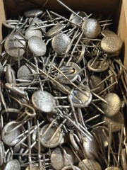 1 NOS Victorian Silver tone plate Double-pronged Hair Hat pins scarf Doily