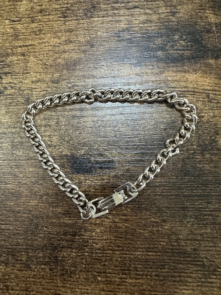 Vintage Germany Chain Bracelet Silver Tone Chunky Link Signed Classic