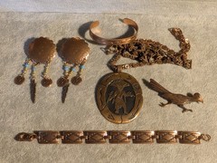 Vintage Lot 5 Pieces of trading post route 66 copper jewelry! Southwestern!