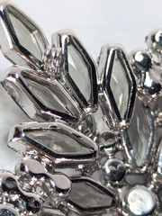 1950s Juliana D&E Book Piece Brooch Earrings Set Smoky Gray Coffin Navette 3″