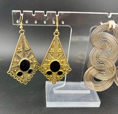Large Vintage Earrings 1980’s/1990’s Five Pairs Dangly