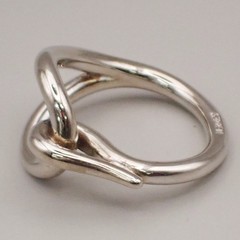 HERMES Logo Jumbo Scarf Ring Silver Accessories 05MA471