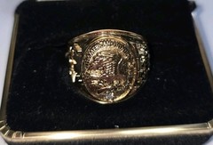 North American Hunting Club 14k Gold Over Sterling Silver Diamond Ring Sz 11.25