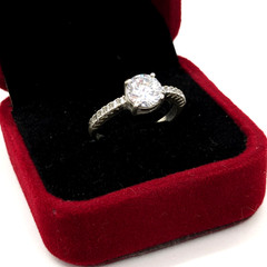Vintage Elegant RING Silver 925 with Bright Stone -size: 8.5US (18.5mm)| UA #57
