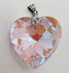 Vintage Italian Pink Crystal Pendant Silver 926