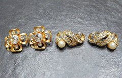 MCM Vintage Clip Earrings Jewelry Lot ~ Mid Century Rhinestone Glamour ~ 25 Pair