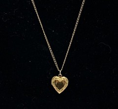 14KGF Gold Filled Heart Locket Pendant Necklace With 15 inch Chain