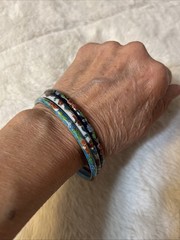 Vintage Cloisonne Enamel Bracelets Lot of 3 Size 7.5
