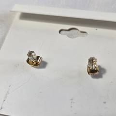 LC Lauren Conrad Owl Stud Earrings Gold Tone White Rhinestone Nickel Free