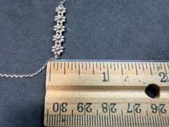 2.80g Vintage Sterling Silver 925 Flower Chain Bracelet Adjustable 8.5 in M