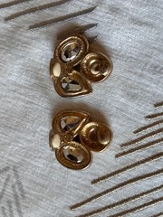 vtg mogul chunky gemstone cluster brooch clip on earrings set