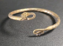 Vintage Mid-Century Brass Snake Bracelet