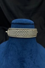 Vintage Silver Choker Necklace, Boho Ethnic Tribal Collar, Antique Silver