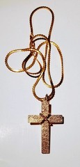 Reversible Vintage Gold Tone Cross & 24″ Chain