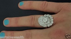 3.50ct Antique Vintage Art Deco Diamond Ring Platinum 14k Yellow Gold