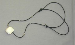 Modernist Tami Dean Sterling 18K Necklace Adjustable Length Person In Shadow