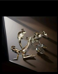 Vintage JJ Gymnast Brooch Lot Bird Butterfly Charm Bow Pins Gold Tone Enamel