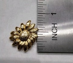 Vtg Gold Tone SunFlower Pin Floral Nature Design Garden Spring Htf Farm Beauty