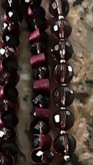 Vintage Beaded Plum Burgundy Glass Crystal Layered Silver Jeweled Clasp Necklace